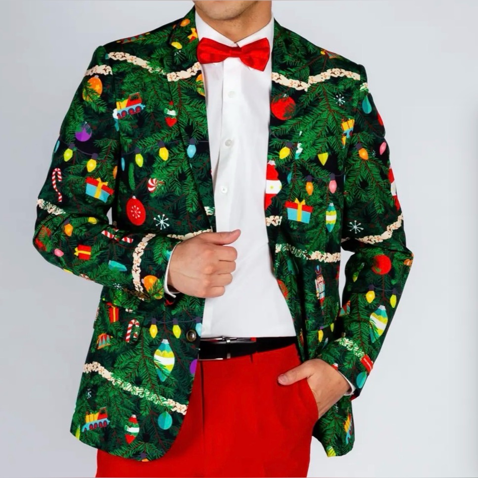 Nwt Shinesty The Christmas Tree Camo Blazer Ugly Tacky Christmas 38 New — image 2 of 8